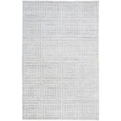 Feizy Redford 8670F Transitional Solid In White/Silver