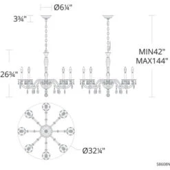Schonbek San Marco S8608 Chandelier -Grayson-Living s8608n li
