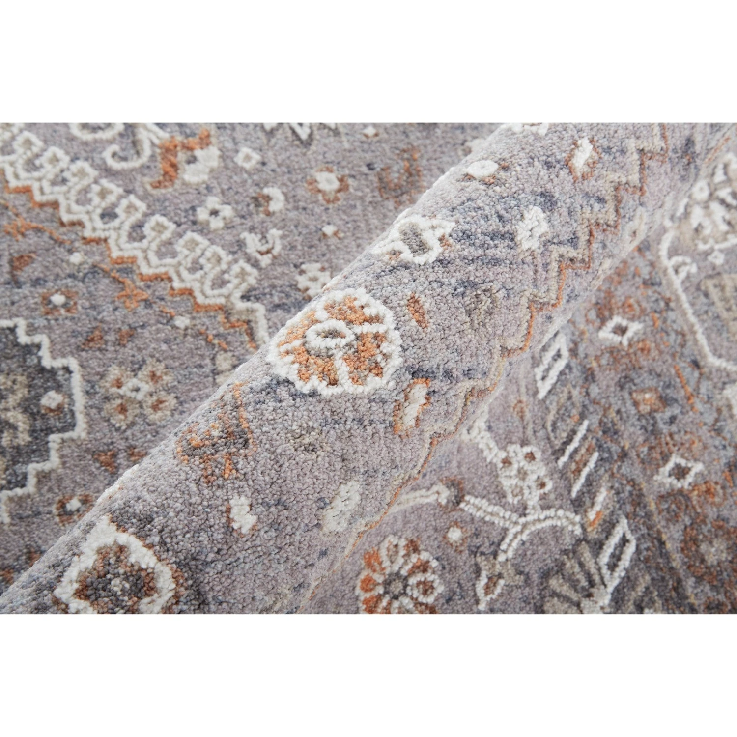 Feizy Francisco 39GBF Transitional Medallion In Gray/Orange/Ivory 4 Feizy Francisco 39GBF Transitional Medallion In Gray/Orange/Ivory - Image 4